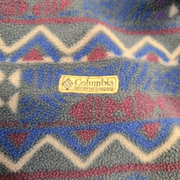 Vintage Columbia Jacket Mens XL Fleece Abstract Aztec Full Zip Made in USA - Picture 9 of 14